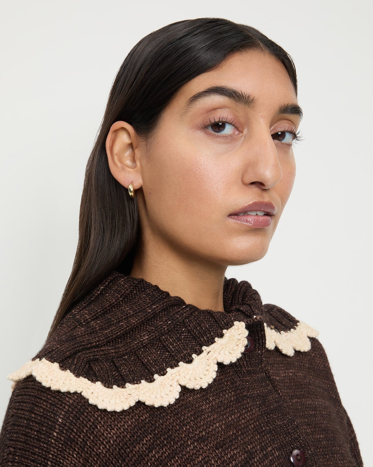 Adeline Gold Mini Dome Hoop Earring