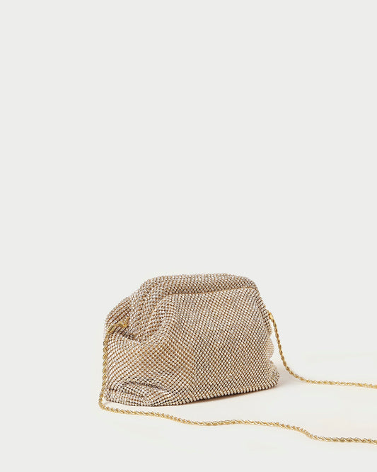 Doreen Gold Diamanté Frame Pouch