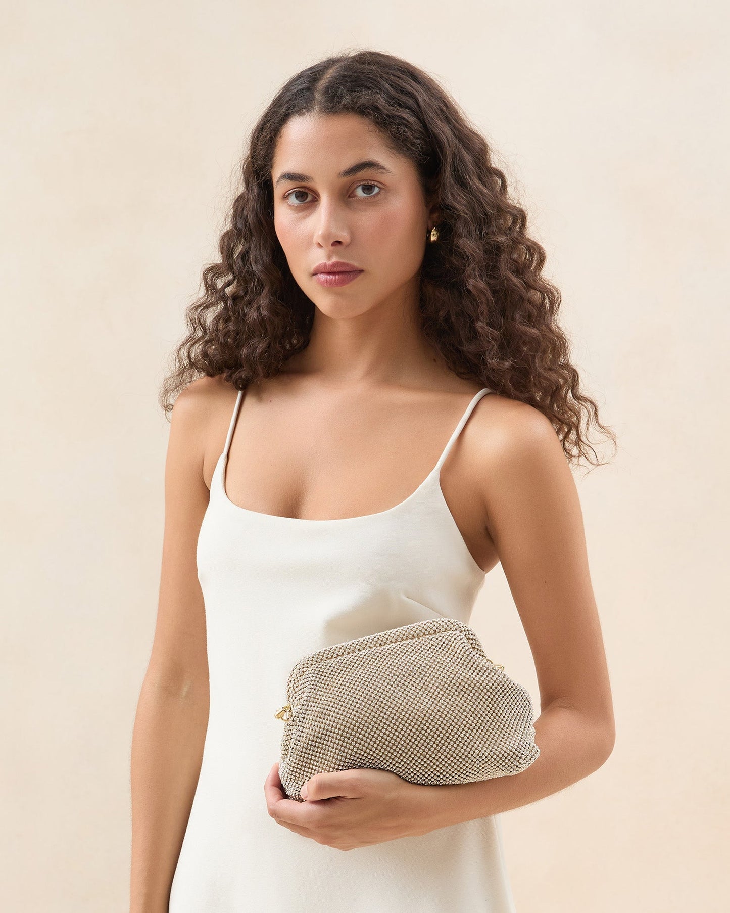 Doreen Gold Diamanté Frame Pouch