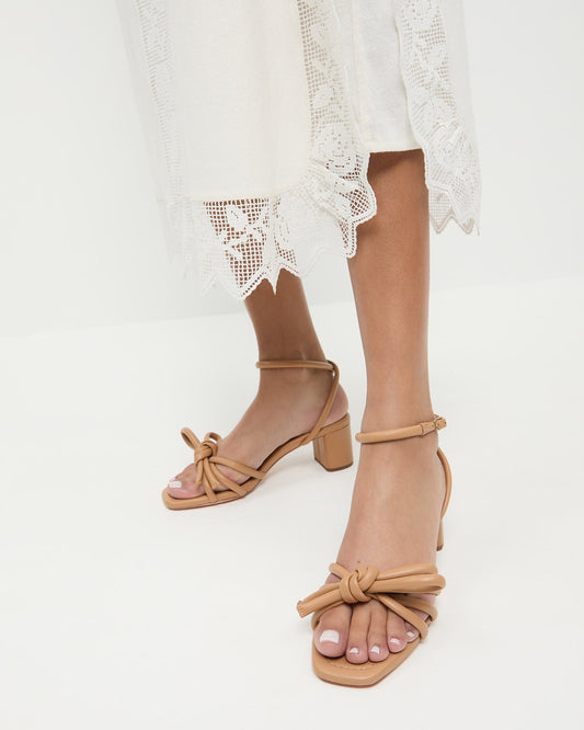 Mikel Dune Bow Mid-Heel Sandal