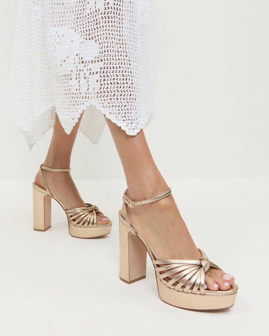 Rivka Champagne Knot Platform Sandal