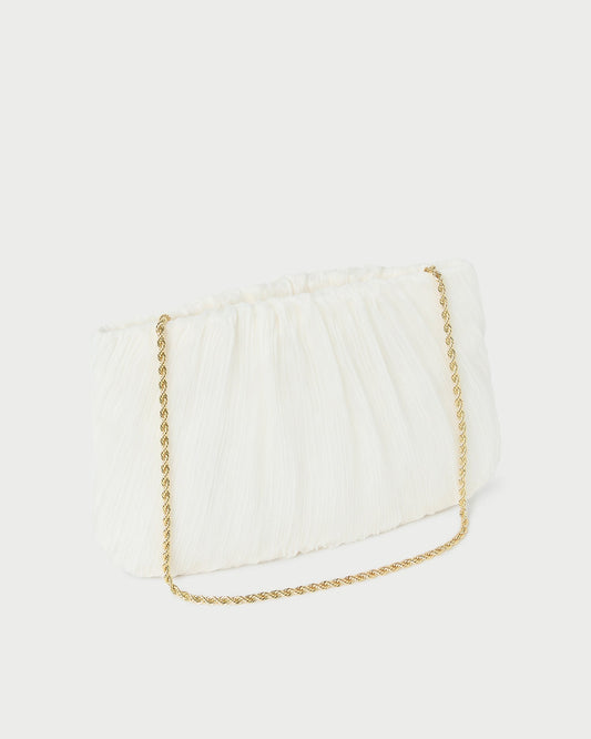 Brit Pearl Flat Pleated Clutch