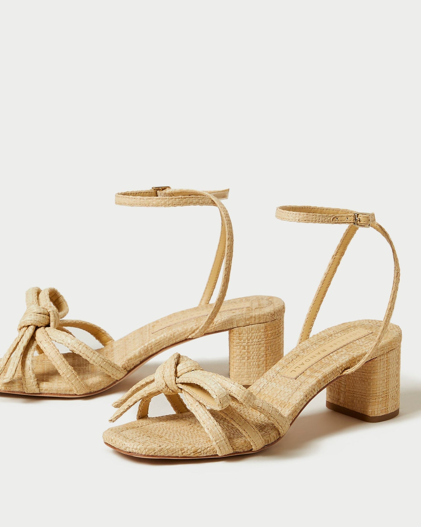 Mikel Natural Bow Mid-Heel Sandal