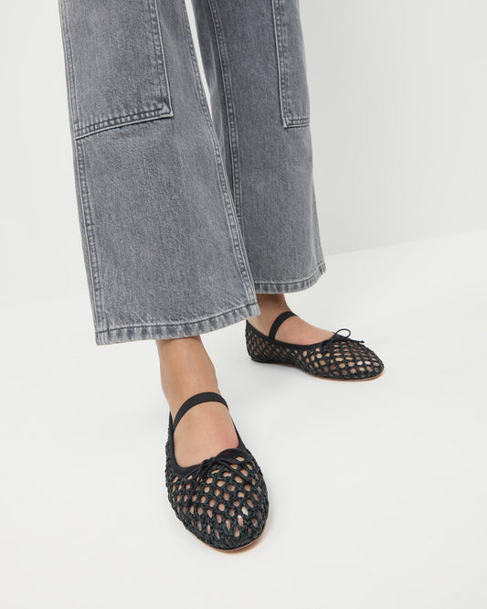 Leonie Black Crochet Ballet Flat