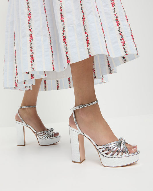 Rivka Silver Knot Platform Sandal