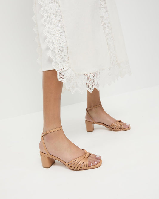 Olivia Dune Knot Mid-Heel Sandal
