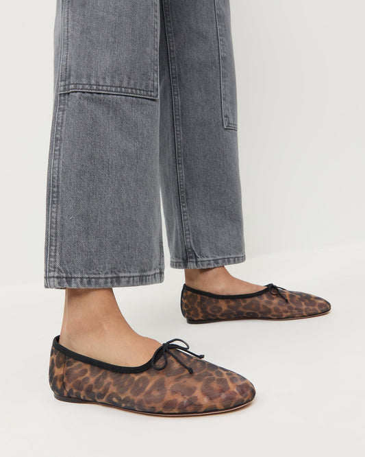 Landon Leopard Mesh Ballet Flat