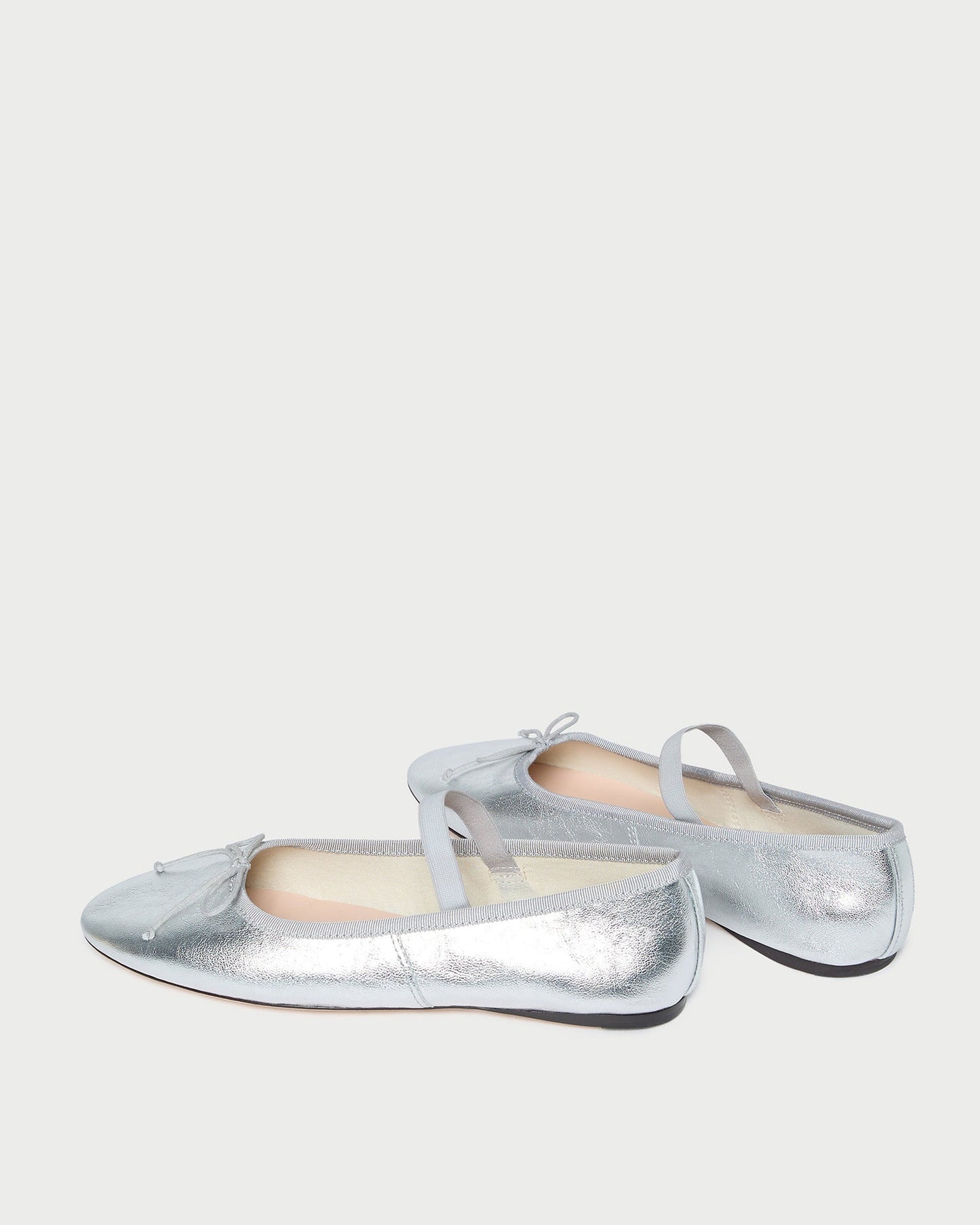 Leonie Silver Leather Ballet Flat