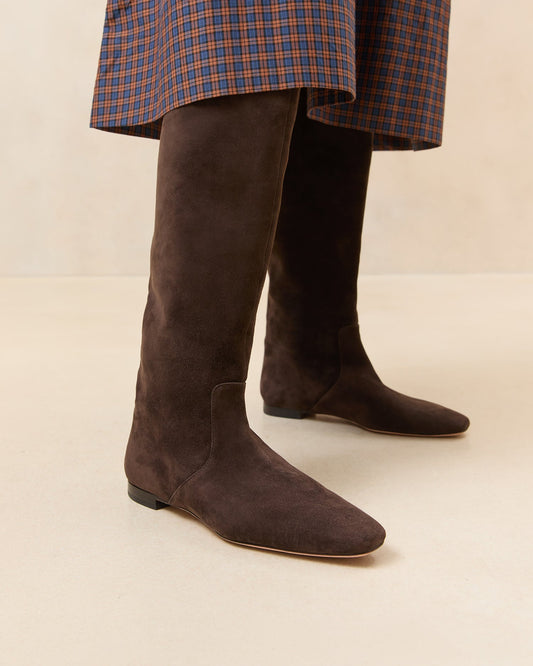 Lillian Brown Suede Tall Boot