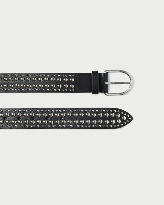 Isaac Black/Silver Studded Belt