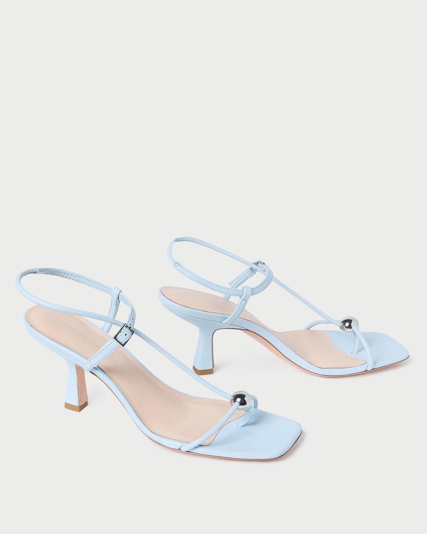 Triana Blue Leather Mid-Heel Sandal