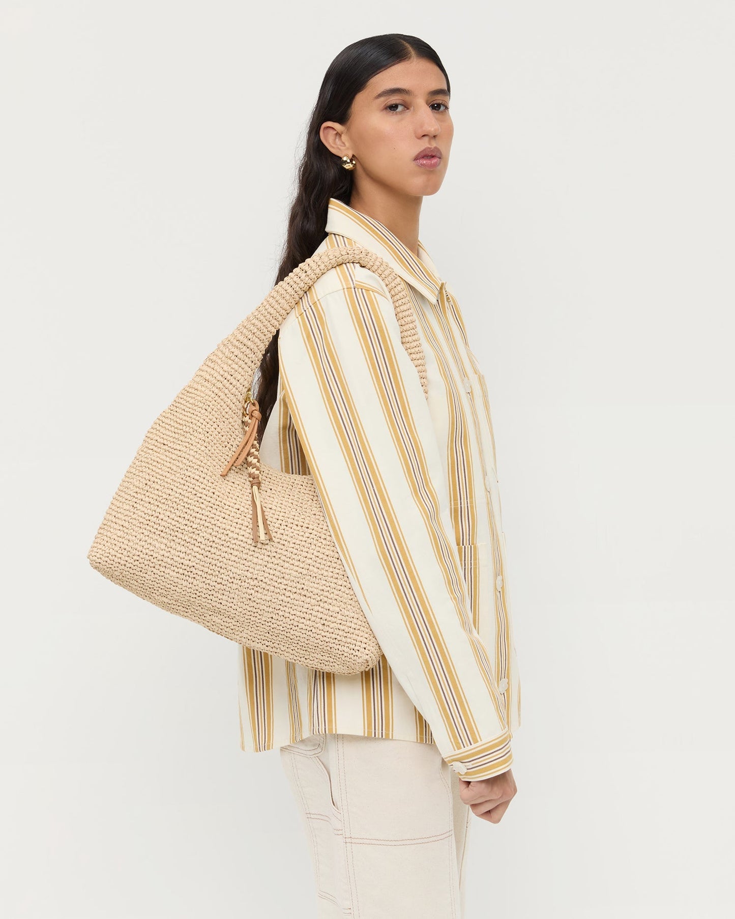 Willow Natural Woven Hobo Bag