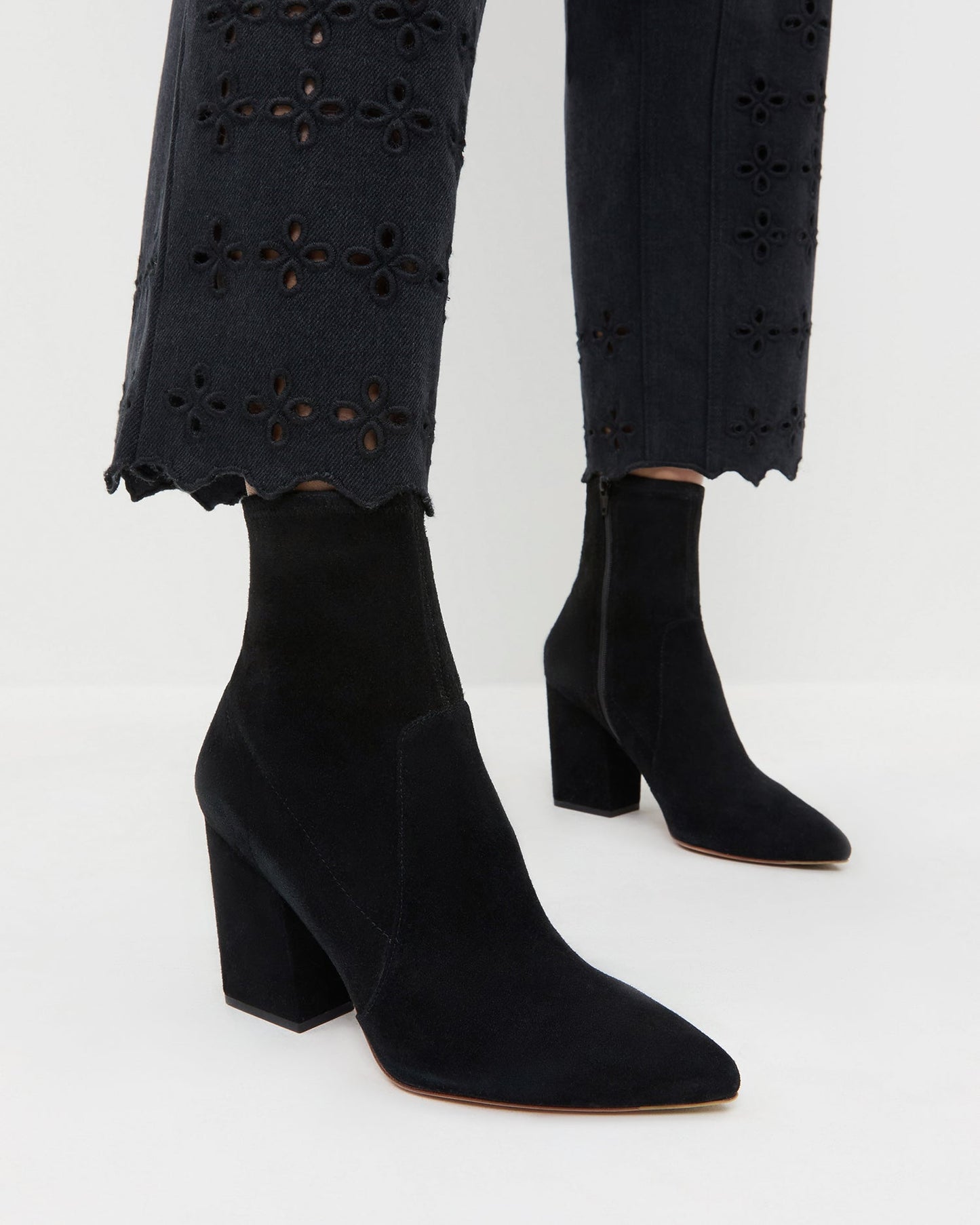 Isla Black Suede Ankle Bootie