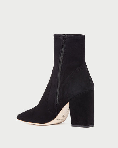 Isla Black Suede Ankle Bootie