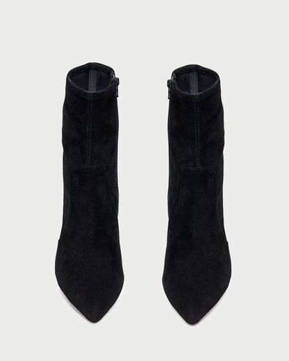 Isla Black Suede Ankle Bootie