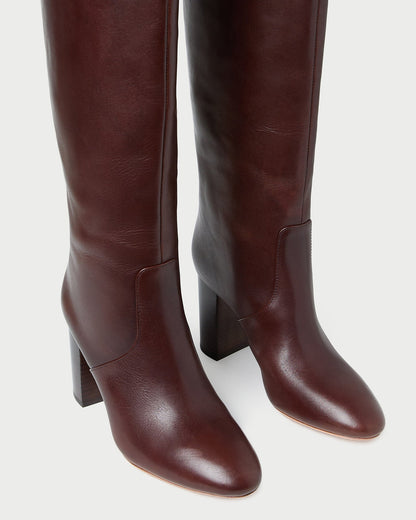 Goldy Espresso Leather Tall Boot