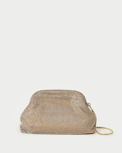 Doreen Gold Diamanté Frame Pouch