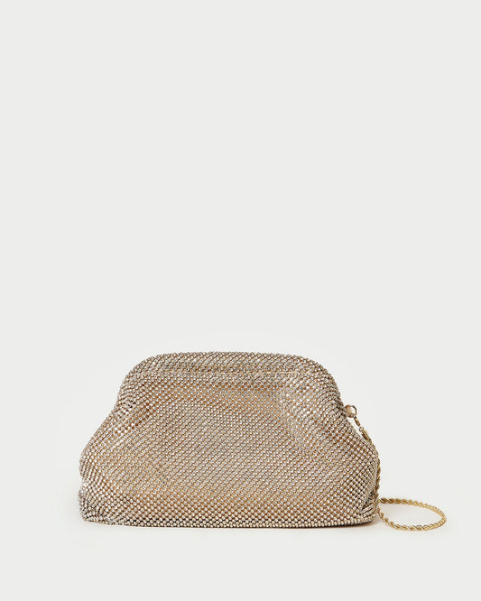 Doreen Gold Diamanté Frame Pouch