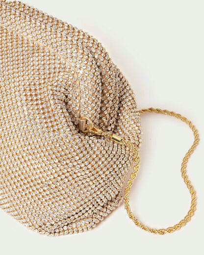 Doreen Gold Diamanté Frame Pouch