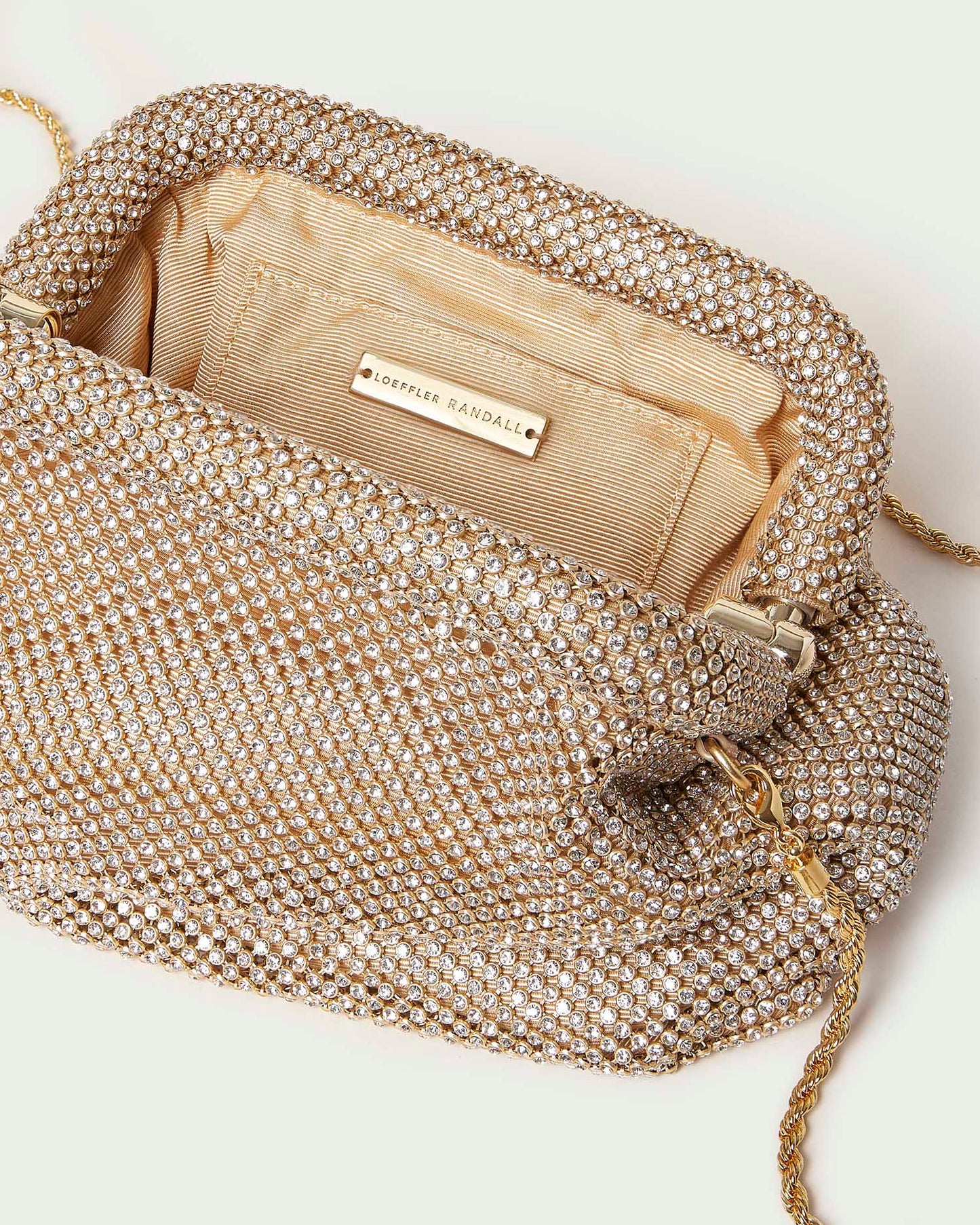 Doreen Gold Diamanté Frame Pouch