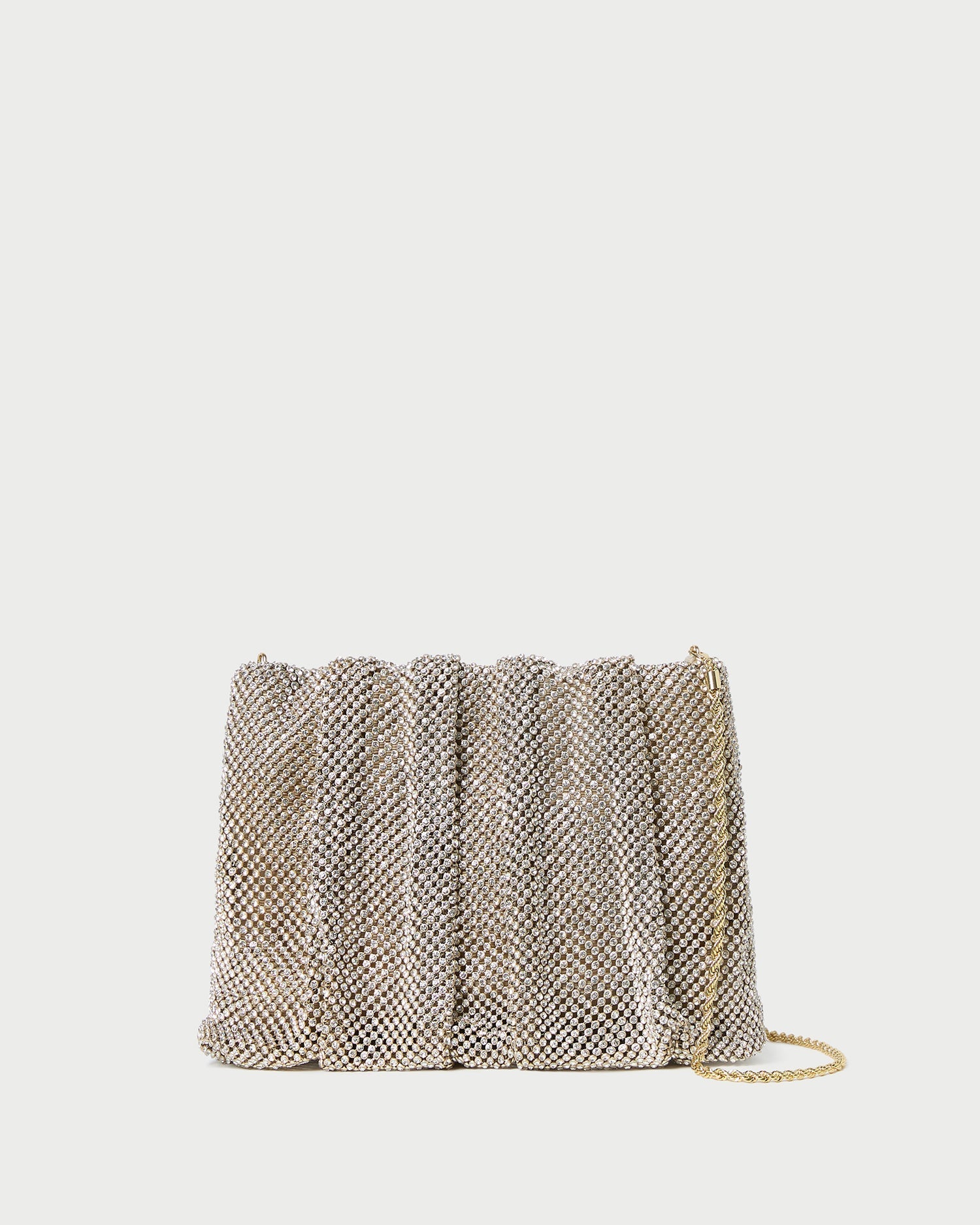 Ember Gold Diamante Gathered Clutch