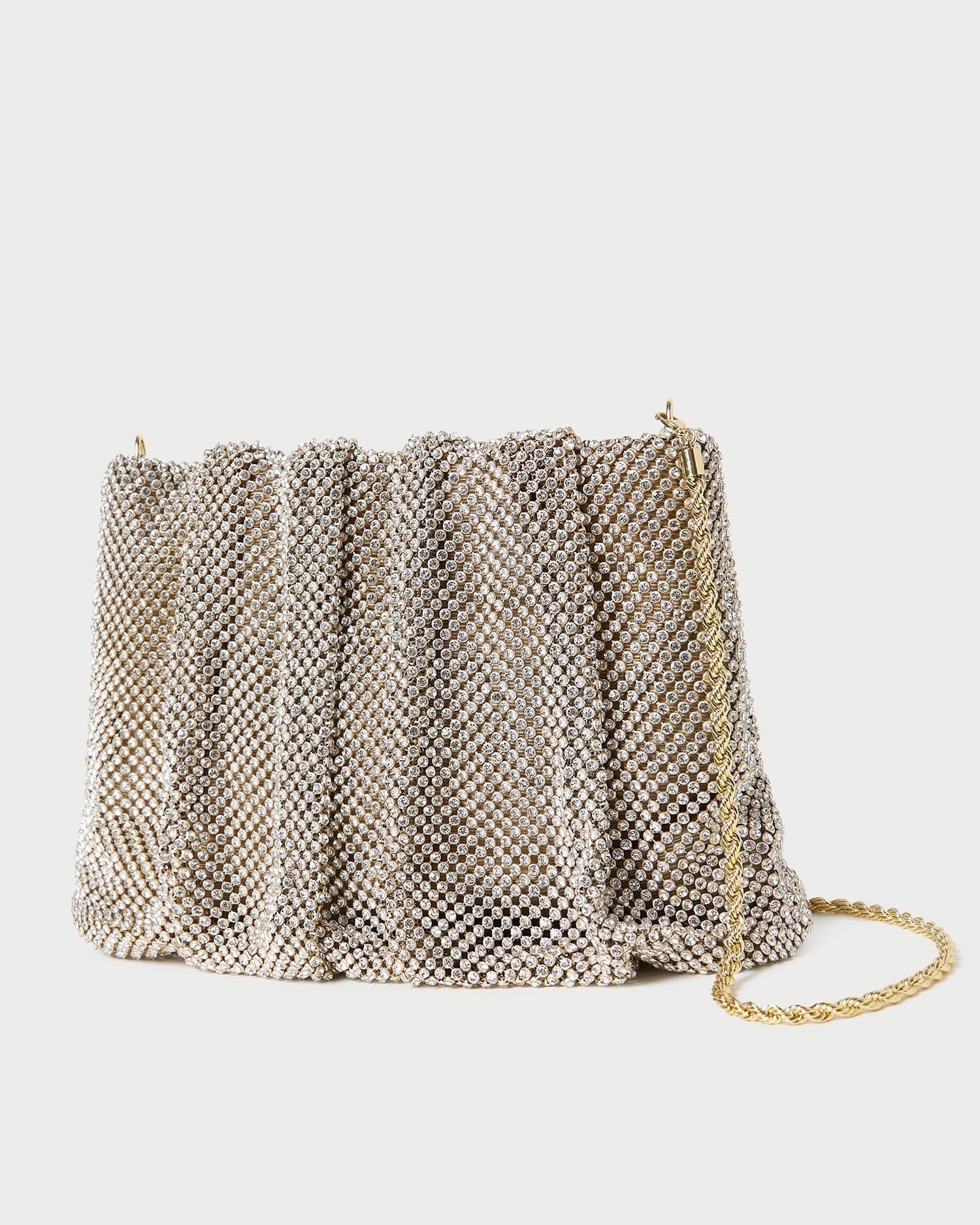 Ember Gold Diamante Gathered Clutch