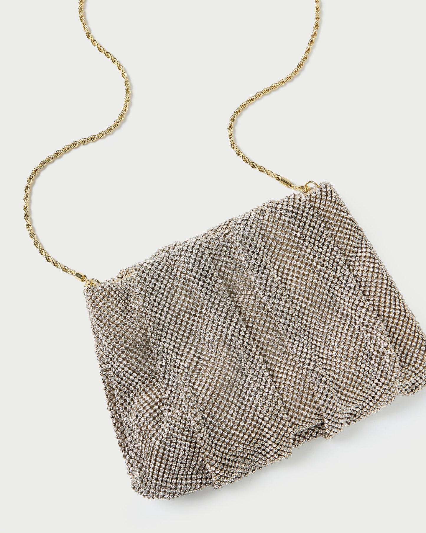 Ember Gold Diamante Gathered Clutch