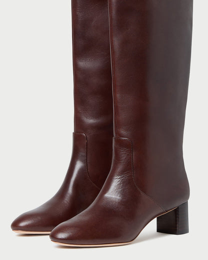 Gia Espresso Leather Tall Boot
