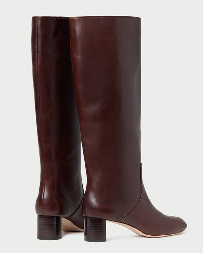 Gia Espresso Leather Tall Boot