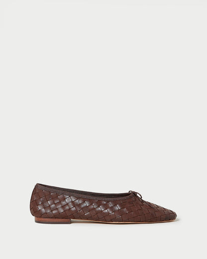 Landry Chocolate Woven Ballet Flat