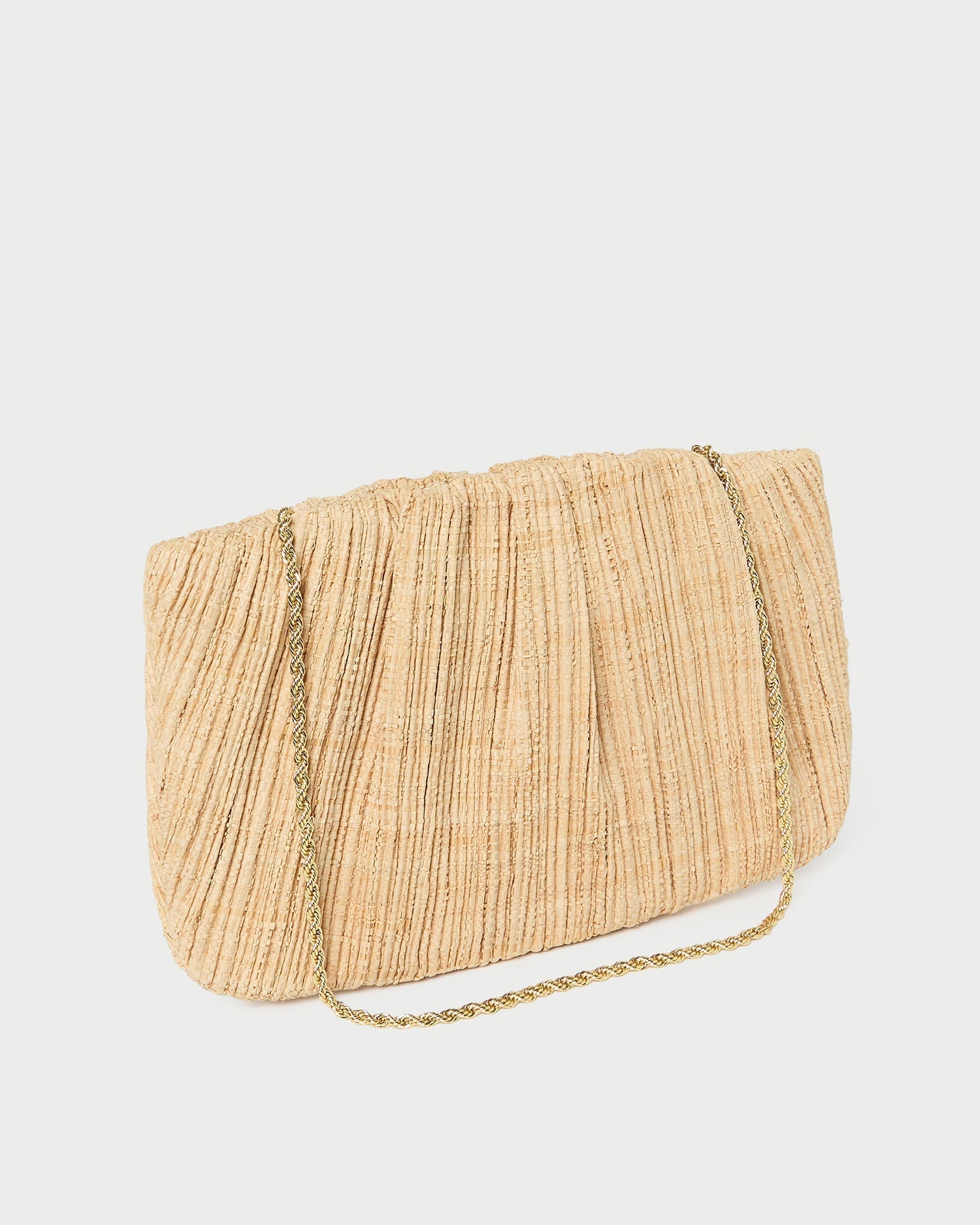 Brit Natural Flat Pleated Clutch