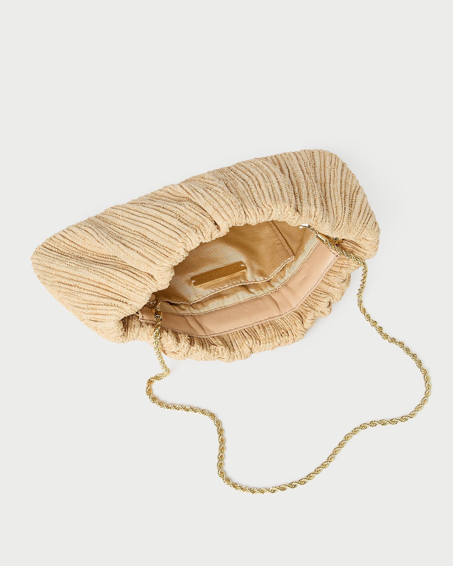 Brit Natural Flat Pleated Clutch