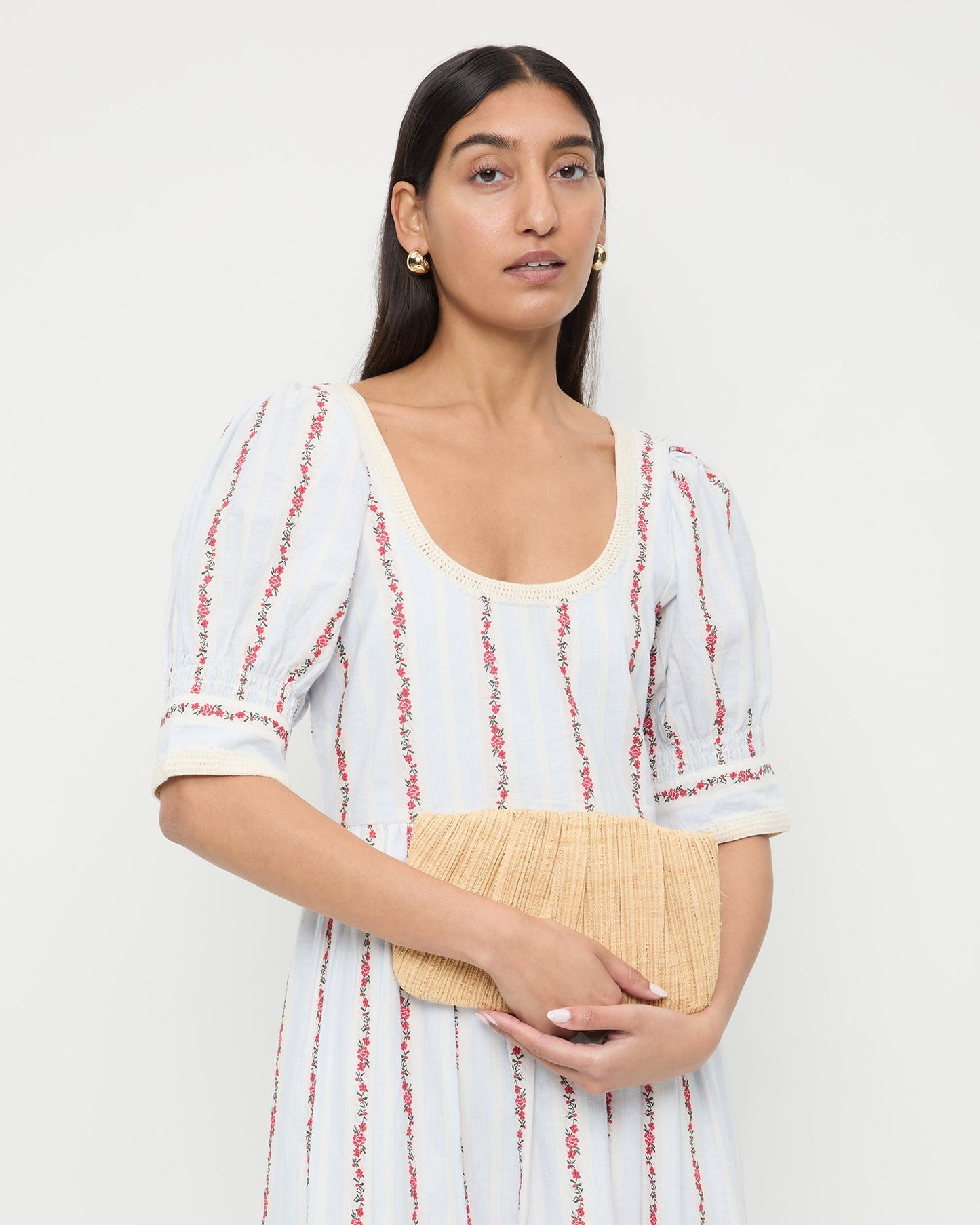 Brit Natural Flat Pleated Clutch