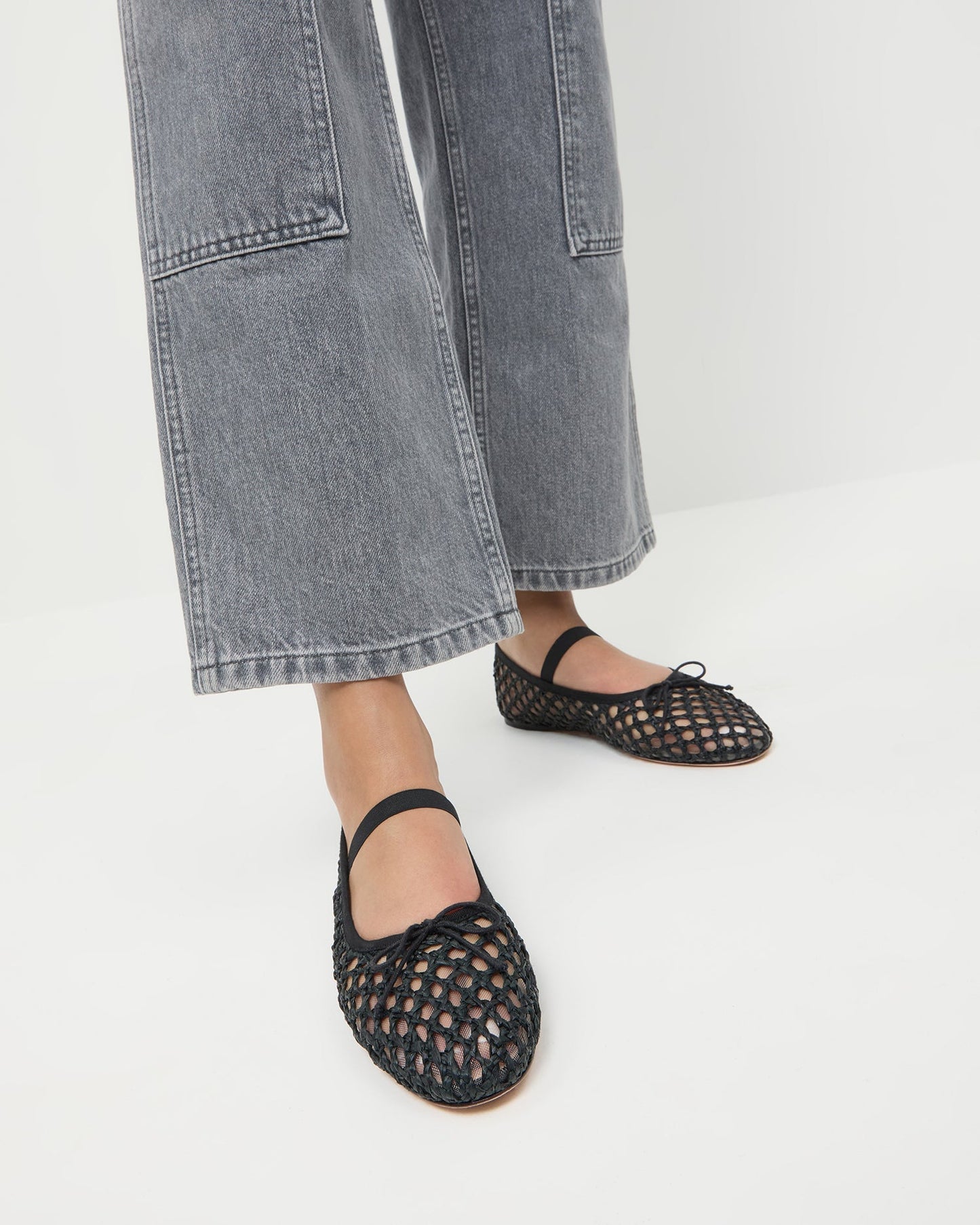 Leonie Black Crochet Ballet Flat