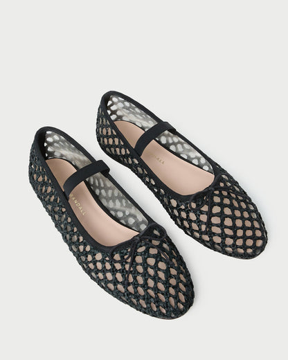Leonie Black Crochet Ballet Flat