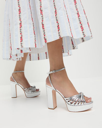 Rivka Silver Knot Platform Sandal