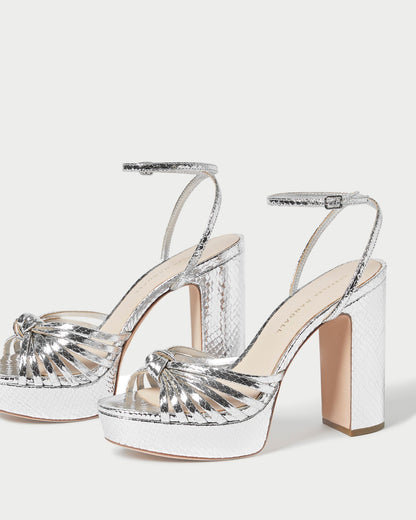 Rivka Silver Knot Platform Sandal