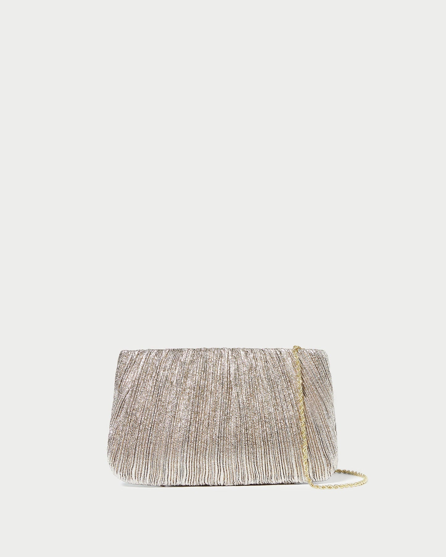 Brit Champagne Flat Pleated Clutch