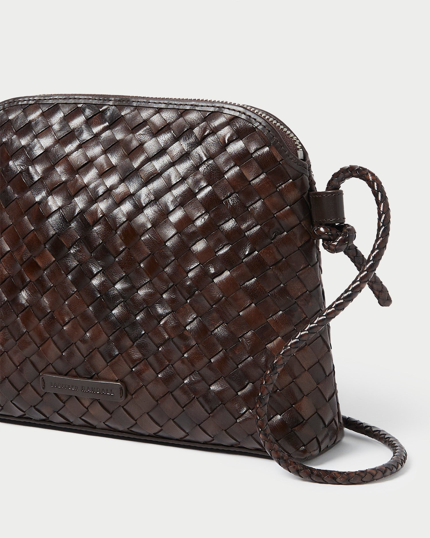 Mallory Chocolate Woven Leather Crossbody