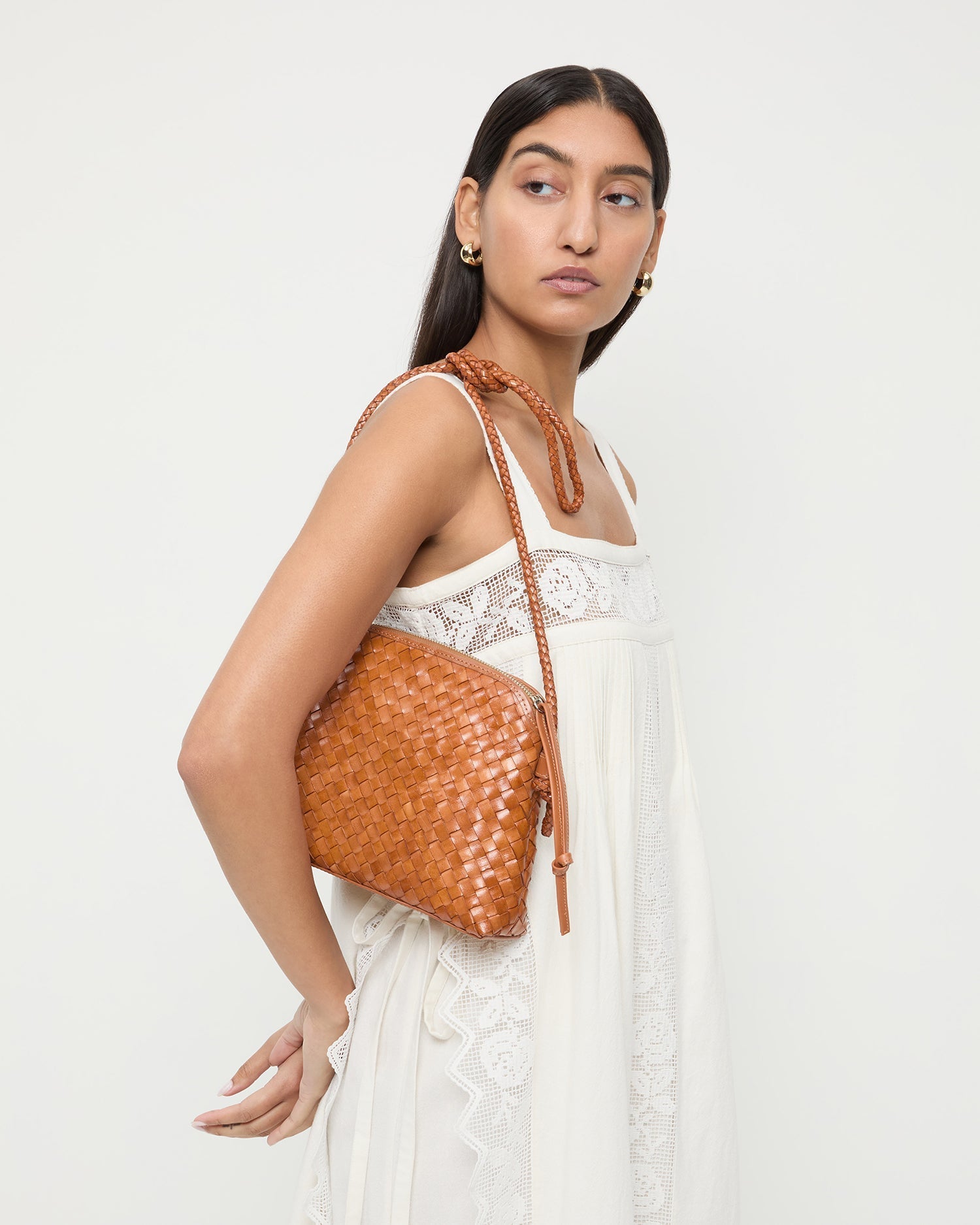 Mallory Timber Woven Leather Crossbody