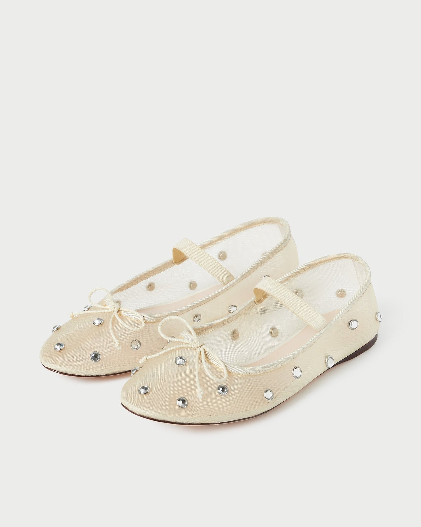 Leonie Cream/Crystal Ballet Flat