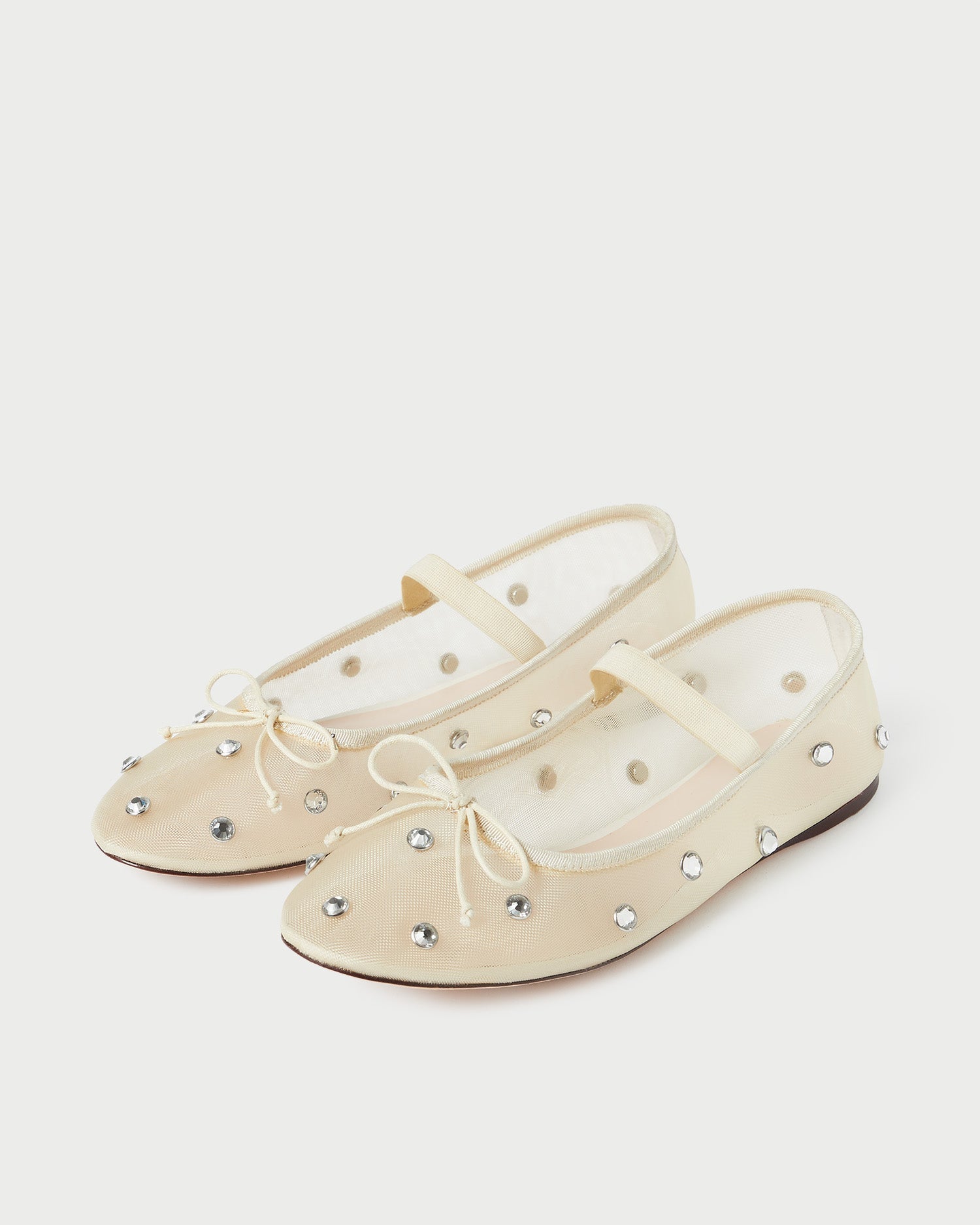 Leonie Cream/Crystal Ballet Flat