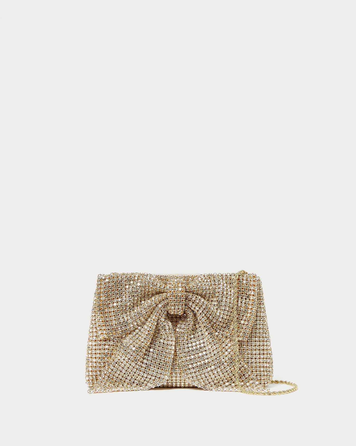 Jolene Gold Diamanté Bow Clutch