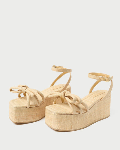 Hudson Natural Raffia Platform Sandal