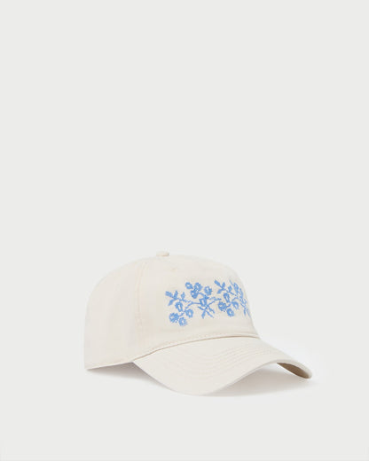 Cairo Natural/Blue Embroidered Cap