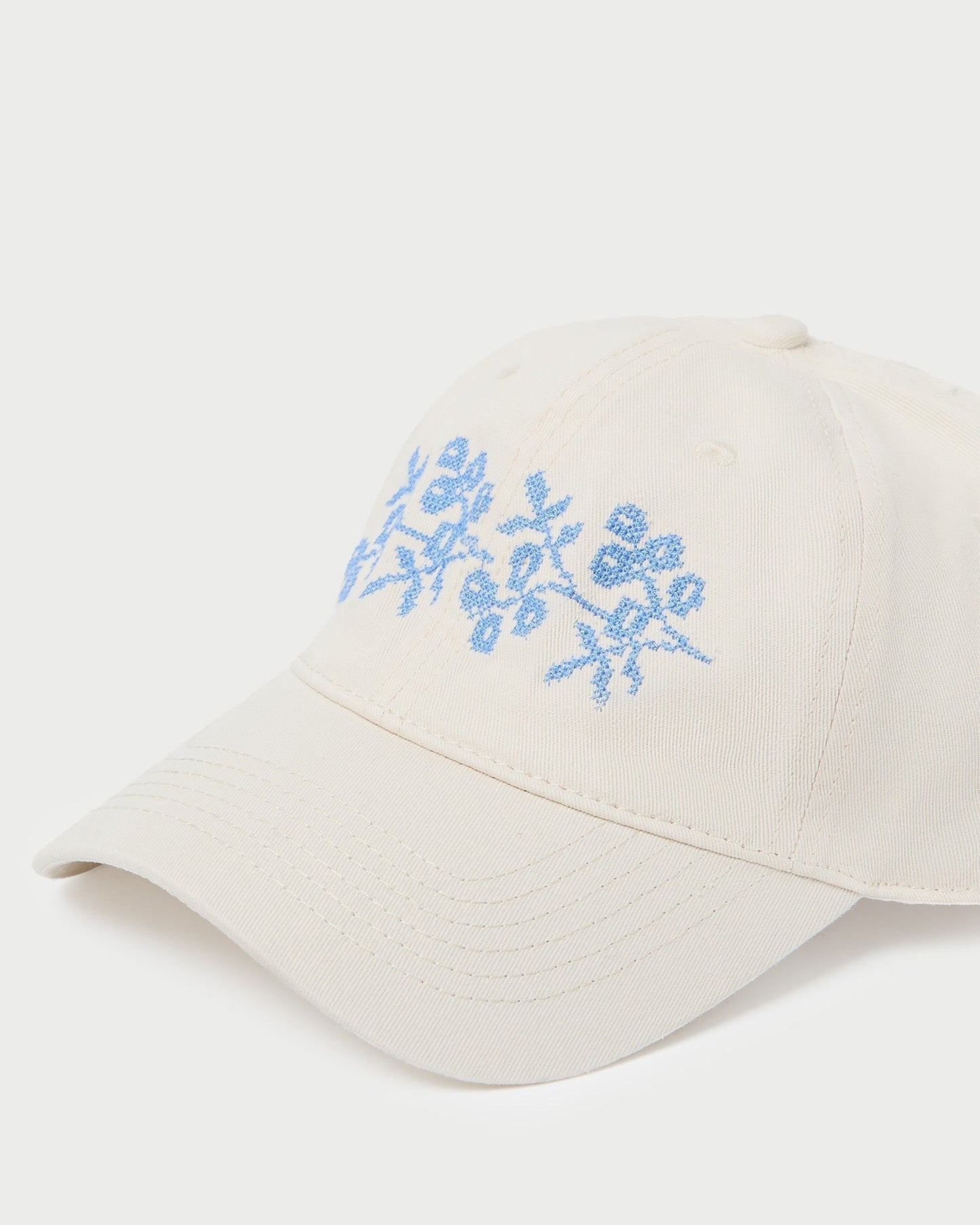 Cairo Natural/Blue Embroidered Cap