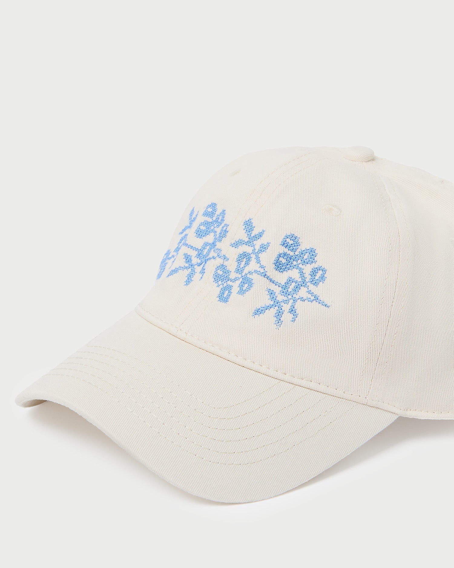Cairo Natural/Blue Embroidered Cap