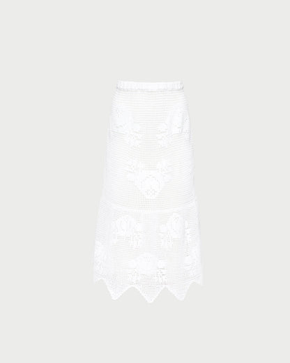 Sullivan Cream Crochet Skirt