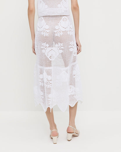 Sullivan Cream Crochet Skirt