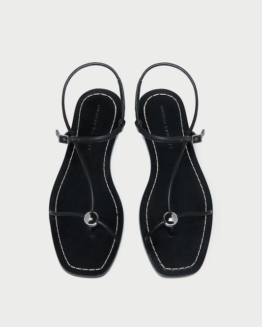 Lara Black Leather Sandal